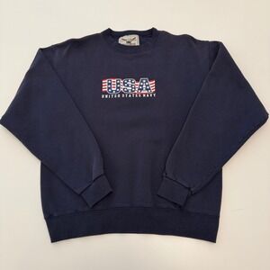 Oarsman 913 United States Navy Navy Blue Cotton Blend Sweatshirt Mens Size M
